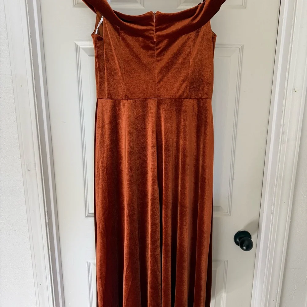 AW Bridal Landis Dress, Burnt Orange, Size 8 - Picture 2 of 4